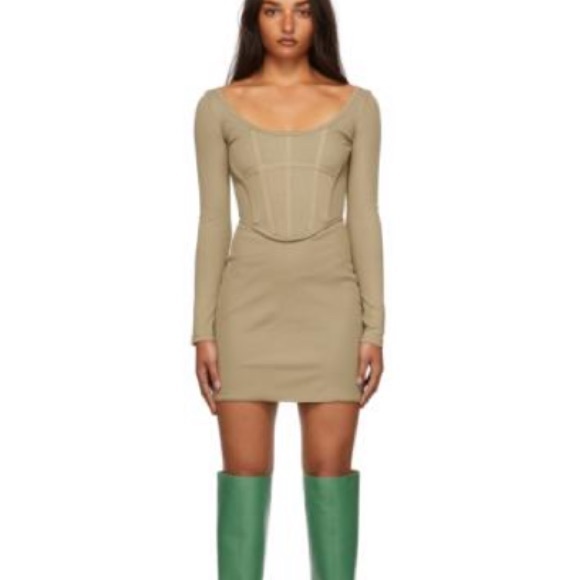 DION LEE corset mini dress in Tan size 6 (XS) - Picture 2 of 9